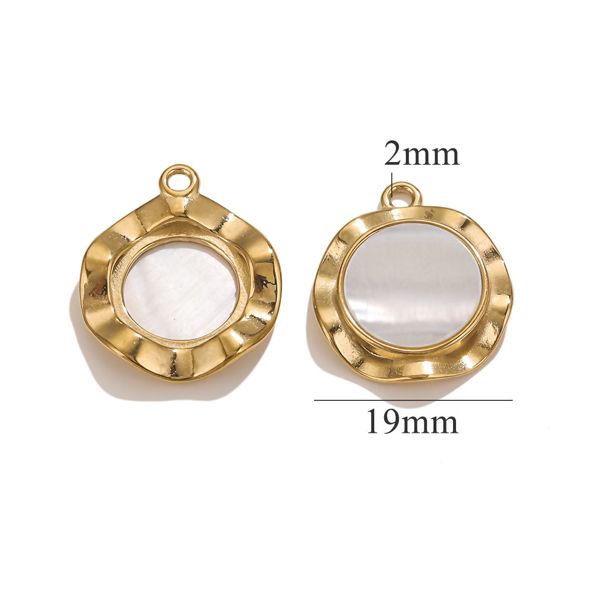 1 Piece Niche Retro Style Irregularity Shape Stainless Steel  Gold Color Women's Pendant h5 